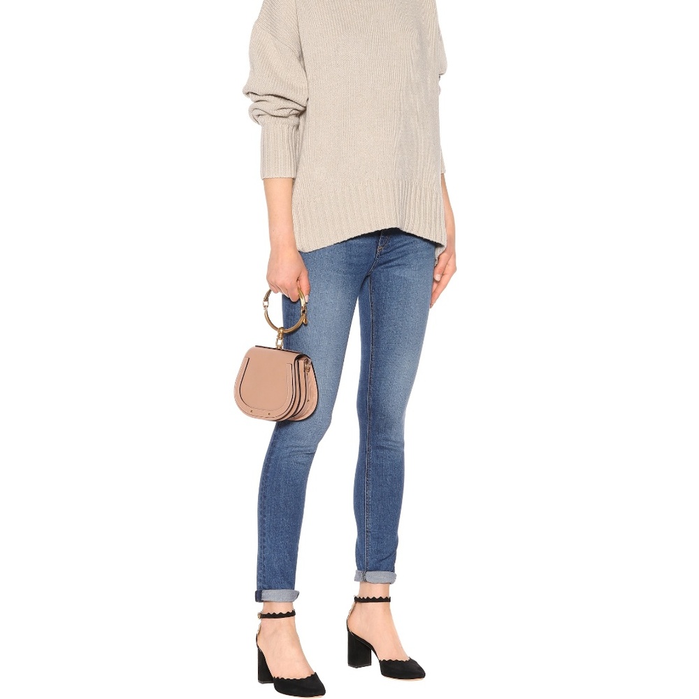 BrandNew Chloe Lauren Scalloped Leather Strap Pump